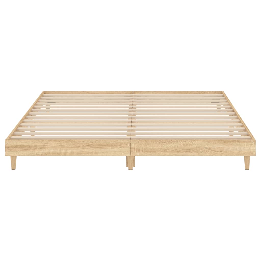 vidaXL Rám postele dub sonoma 200 x 200 cm kompozitní dřevo