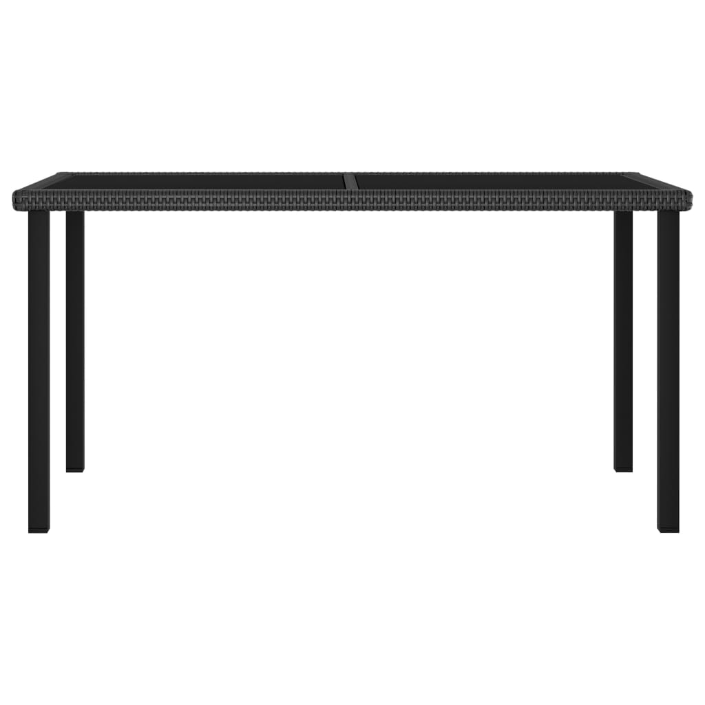 vidaXL Zahradní jídelní stůl černý 140 x 70 x 73 cm polyratan