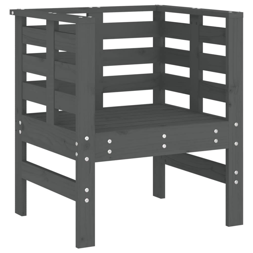 vidaXL Zahradní židle 2 ks šedé 61,5 x 53 x 71 cm masivní borové dřevo