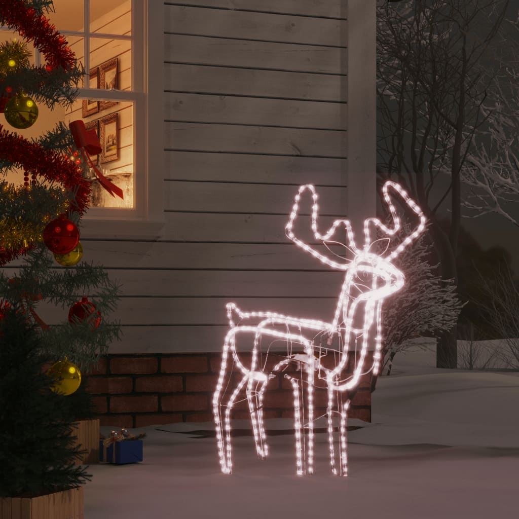 vidaXL Vánoční sob s pohyblivou hlavou teplé bílé LED 76 x 42 x 87 cm