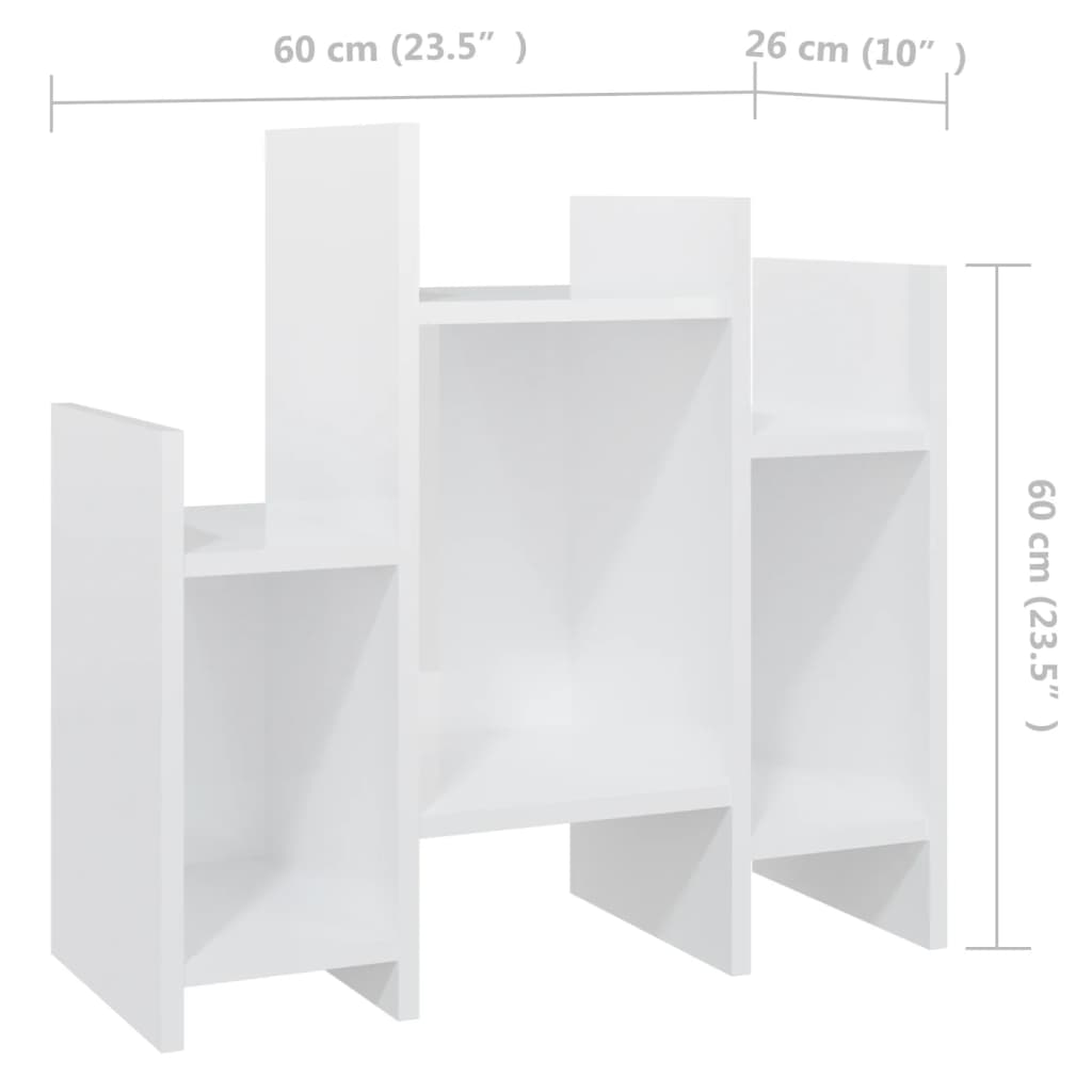 vidaXL Odkládací skříňka bílá s vysokým leskem 60x26x60 cm dřevotříska