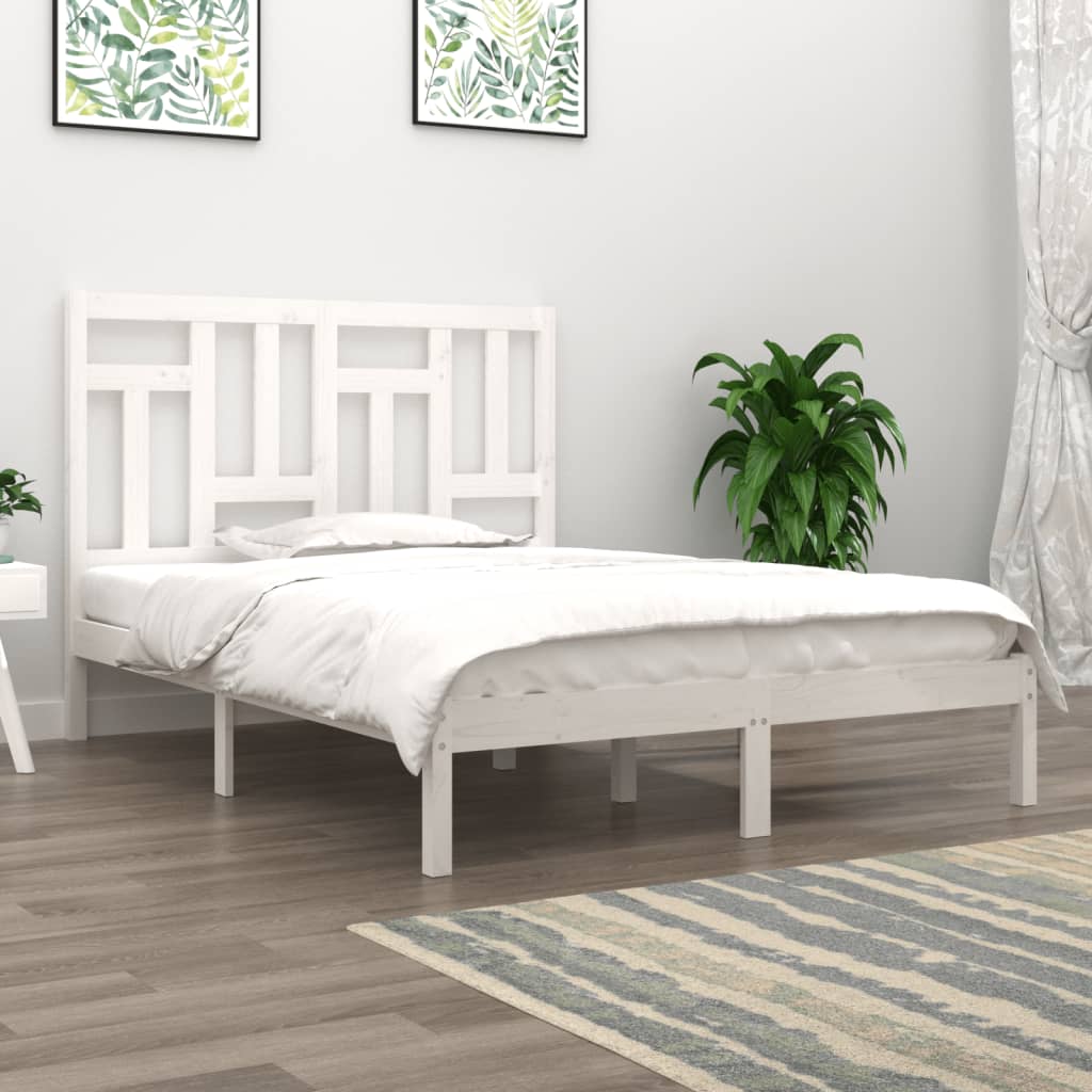 vidaXL Rám postele bílý masivní borovice 150 x 200 cm King Size