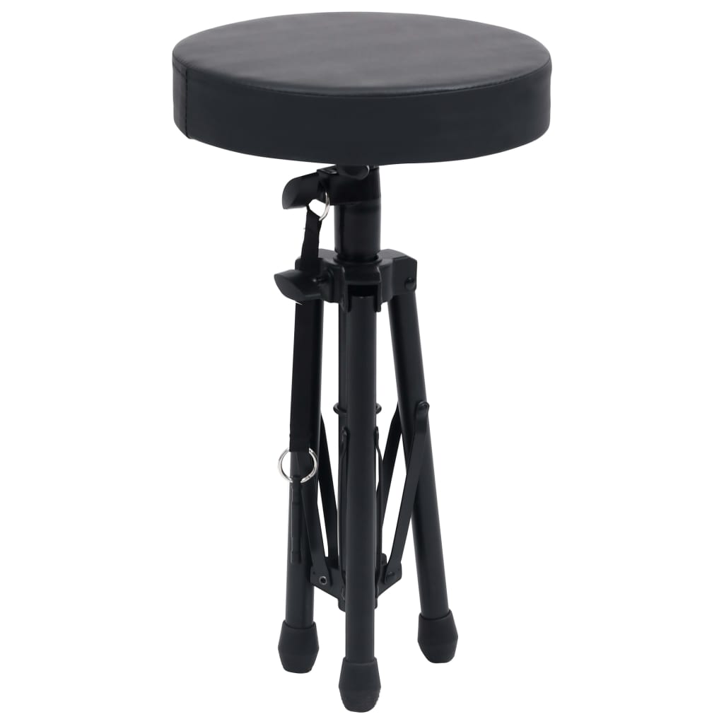 vidaXL Nastavitelná bubenická stolička černá kulatá