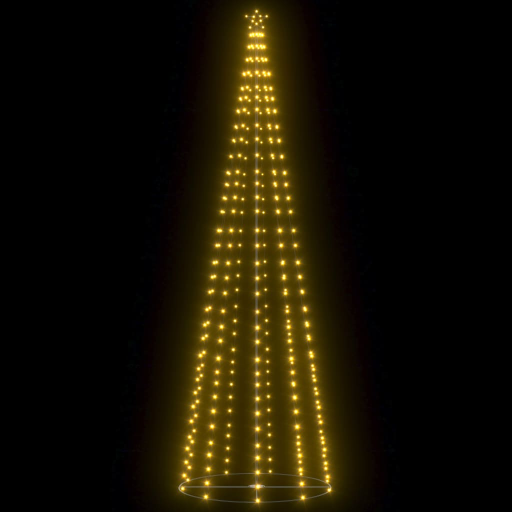 vidaXL Vánoční stromek kužel 330 teplých bílých LED diod 100 x 300 cm