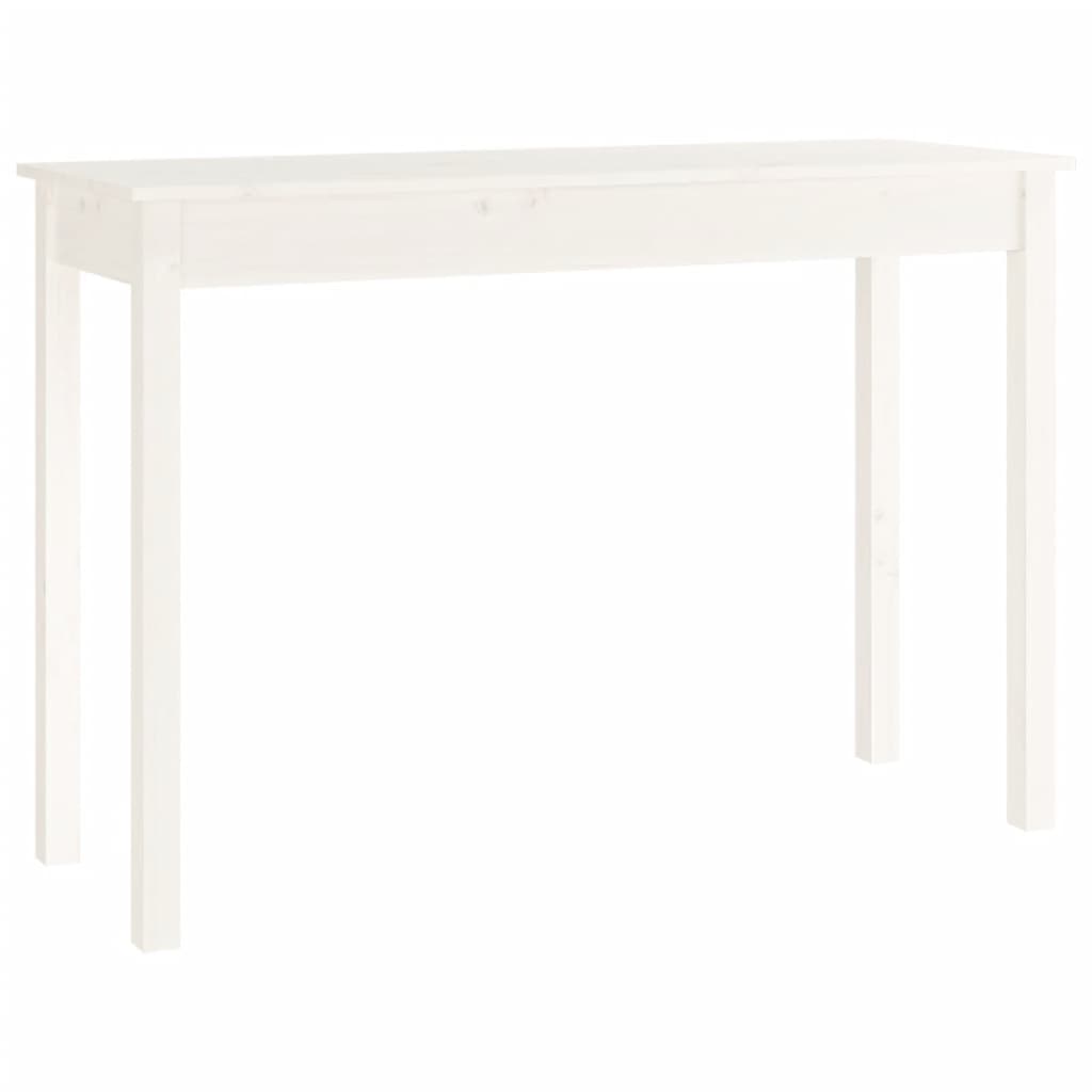 vidaXL Konzolový stolek bílý 110 x 40 x 75 cm masivní borové dřevo