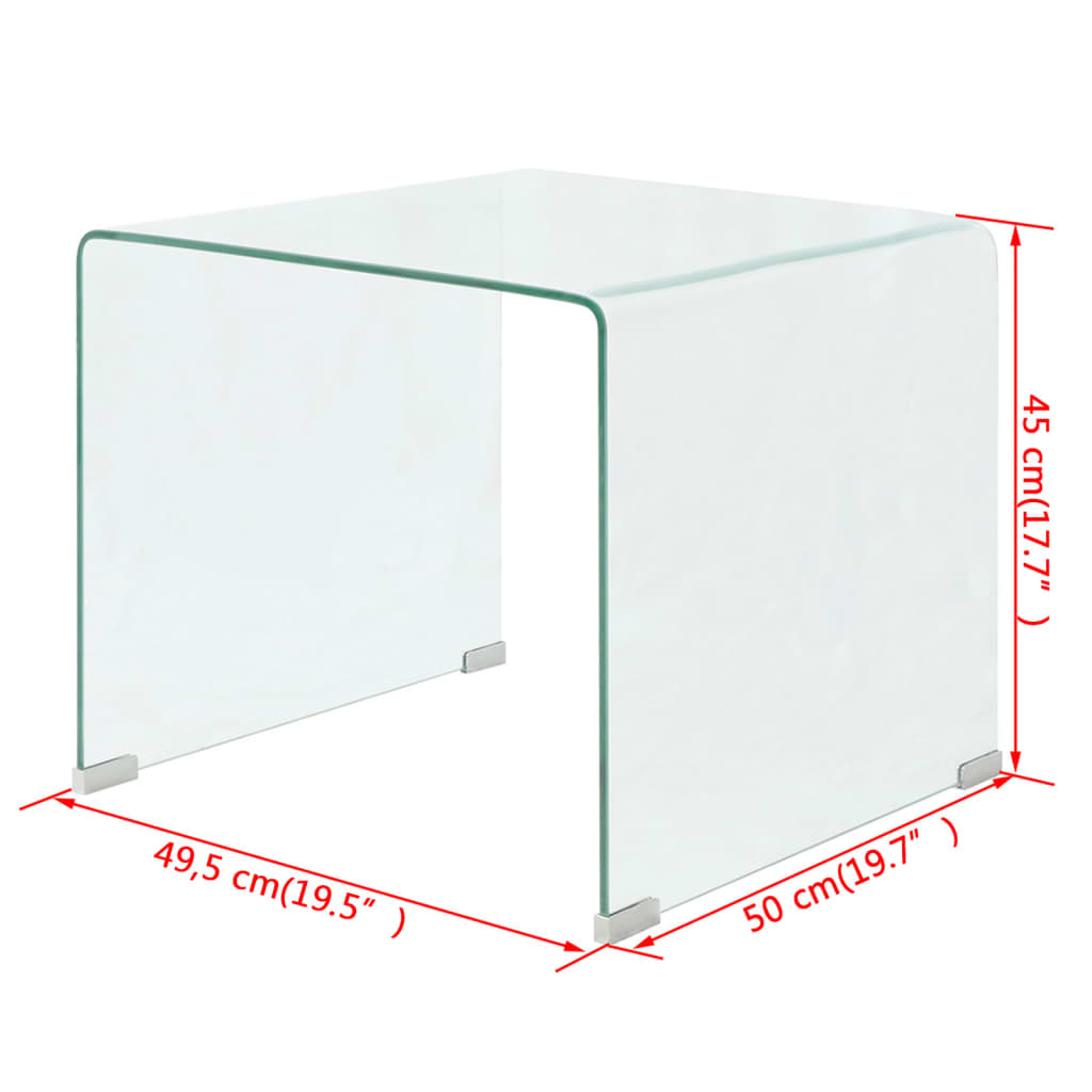 vidaXL Konferenční stolek tvrzené sklo 49,5x50x45 cm čiré