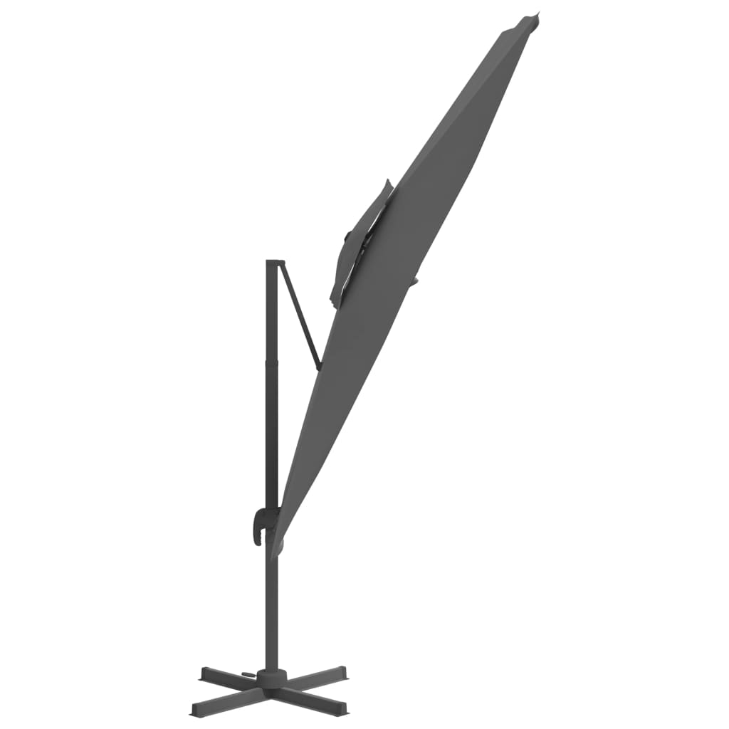 vidaXL Konzolový slunečník s dvojitou stříškou antracitový 300x300 cm