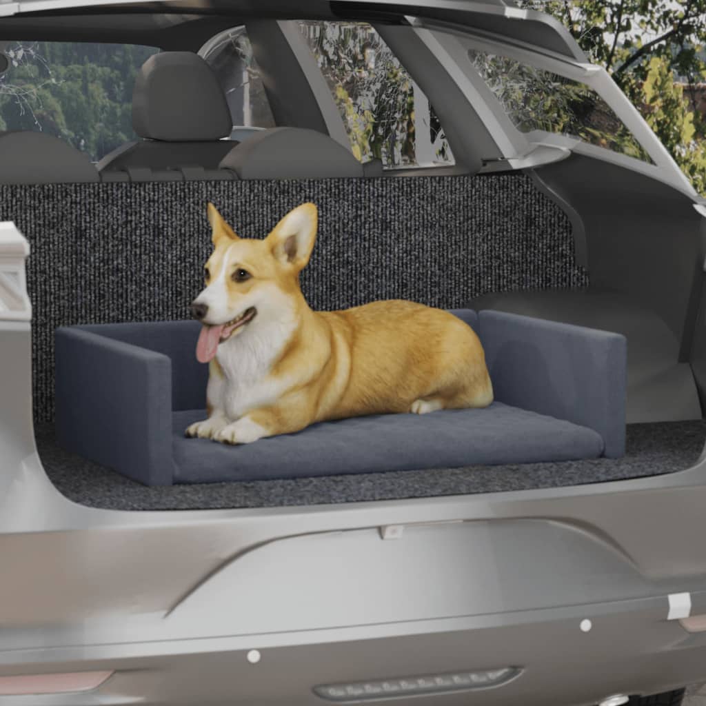 vidaXL Pelíšek pro psy do kufru auta šedý 70 x 45 cm lněný vzhled
