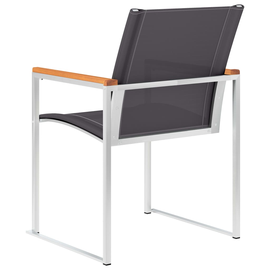 vidaXL Zahradní židle 4 ks textilen a nerezová ocel šedé