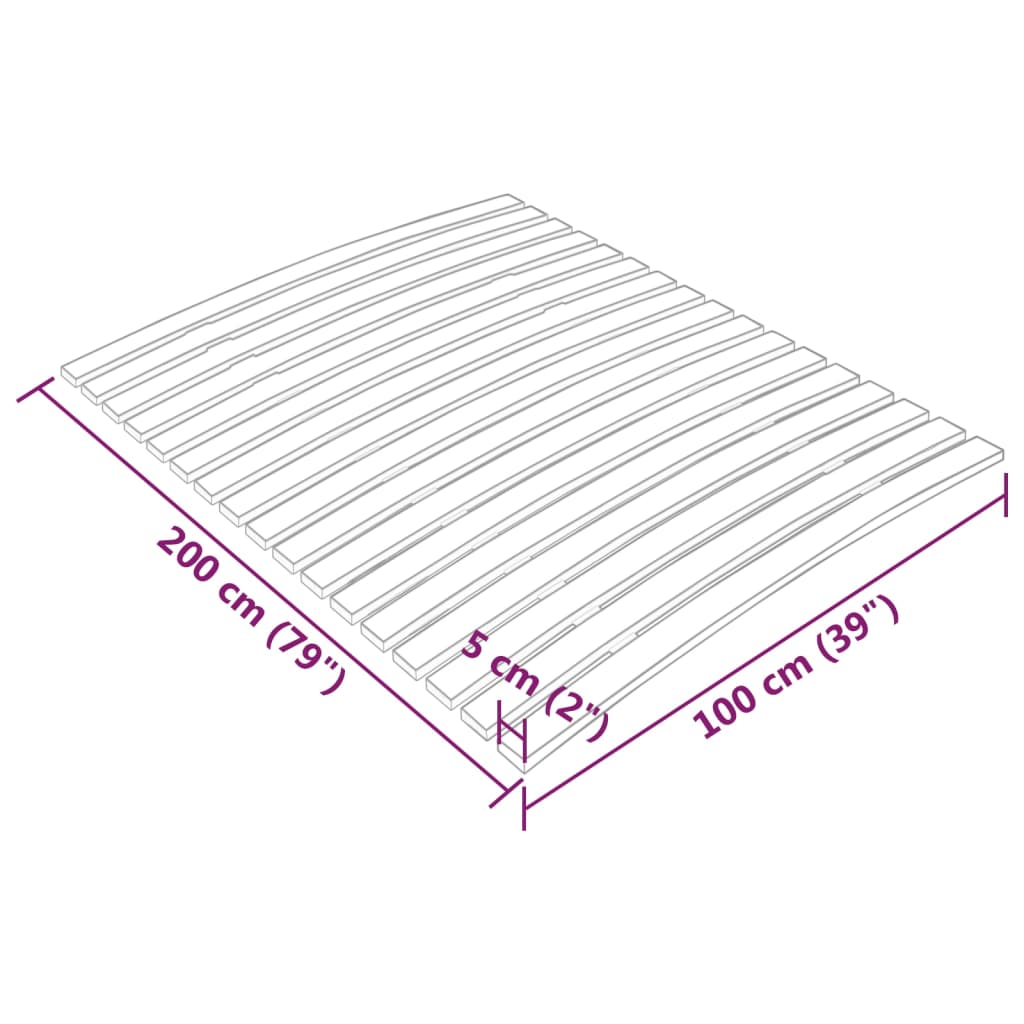 vidaXL Lamelový rošt postele se 17 lamelami 100 x 200 cm