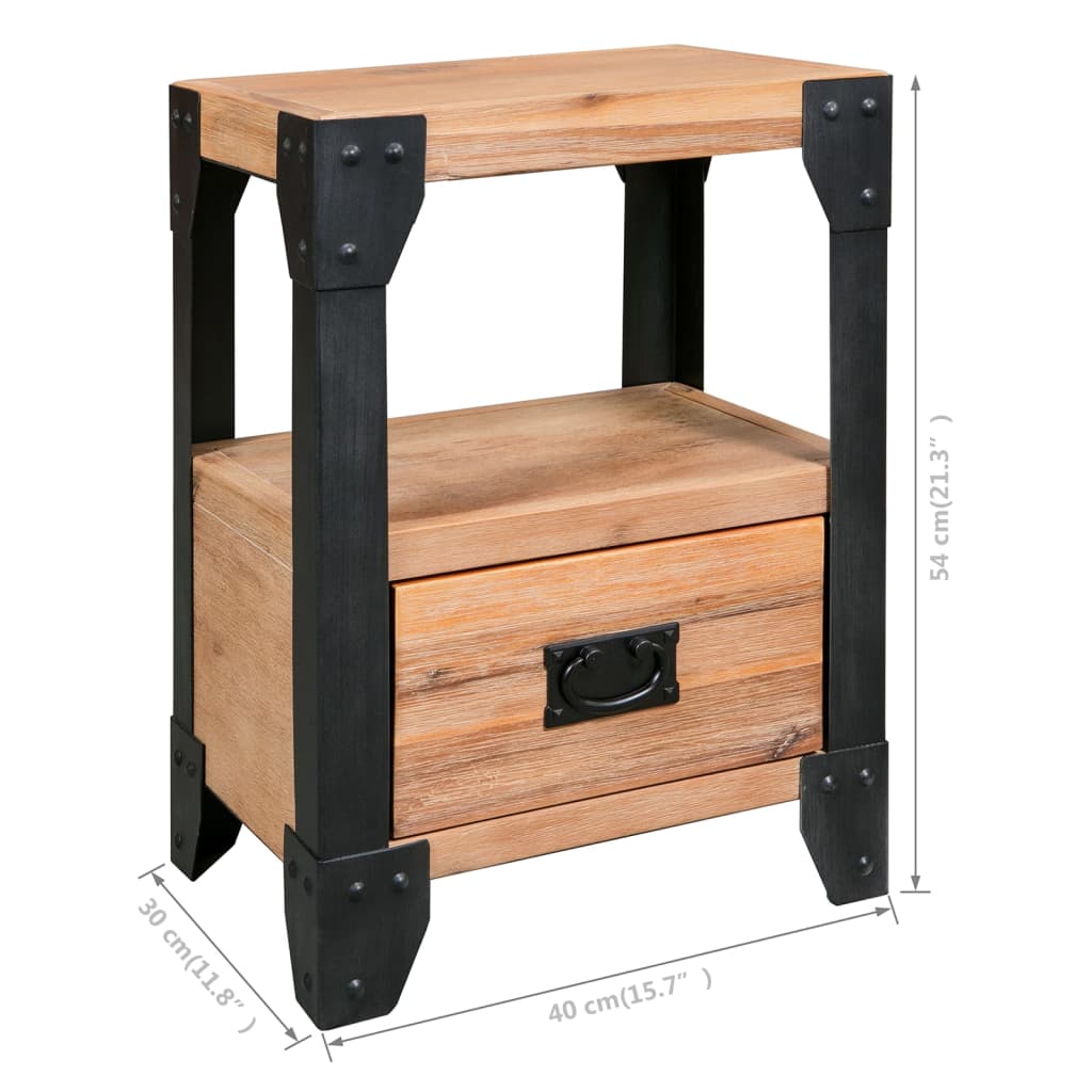 vidaXL Noční stolek 2 ks masivní akáciové dřevo a ocel 40 x 30 x 54 cm