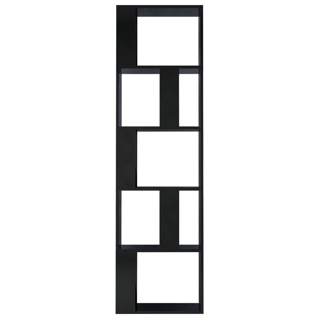 vidaXL Knihovna/zástěna černá vysoký lesk 45 x 24 x 159 cm dřevotříska