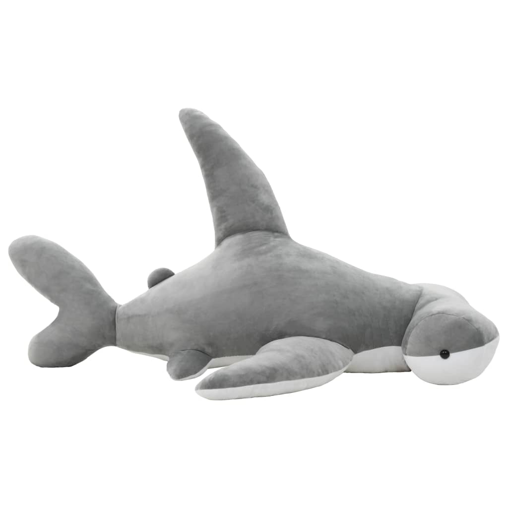 vidaXL Plyšový žralok kladivoun k mazlení šedý