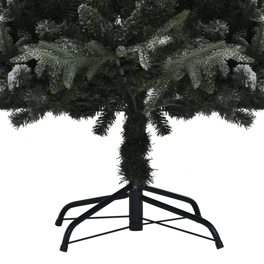 vidaXL Umělý vánoční stromek LED osvětlení zasněžený 180 cm PVC a PE