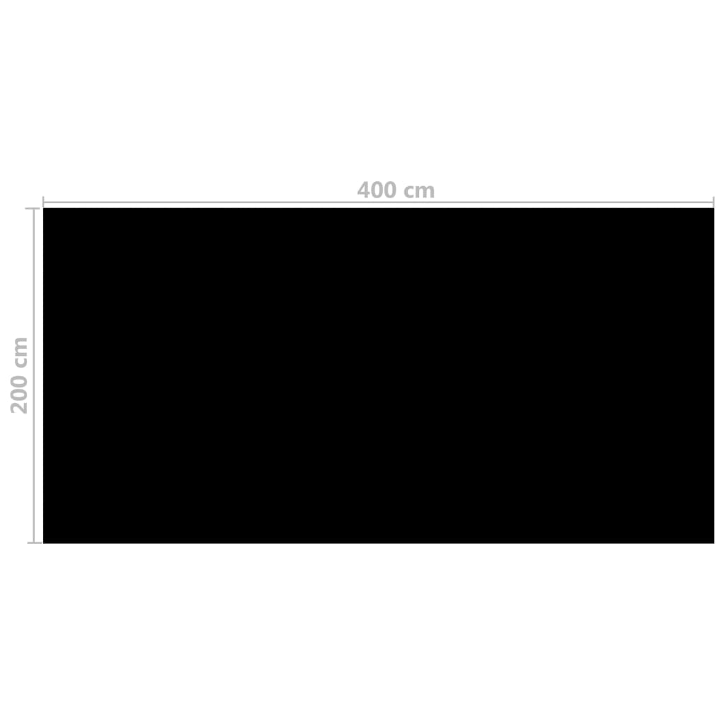 vidaXL Kryt na bazén černý 400 x 200 cm PE