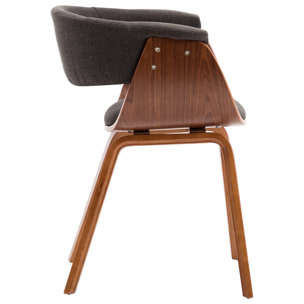 vidaXL Jídelní židle šedá ohýbané dřevo a textil
