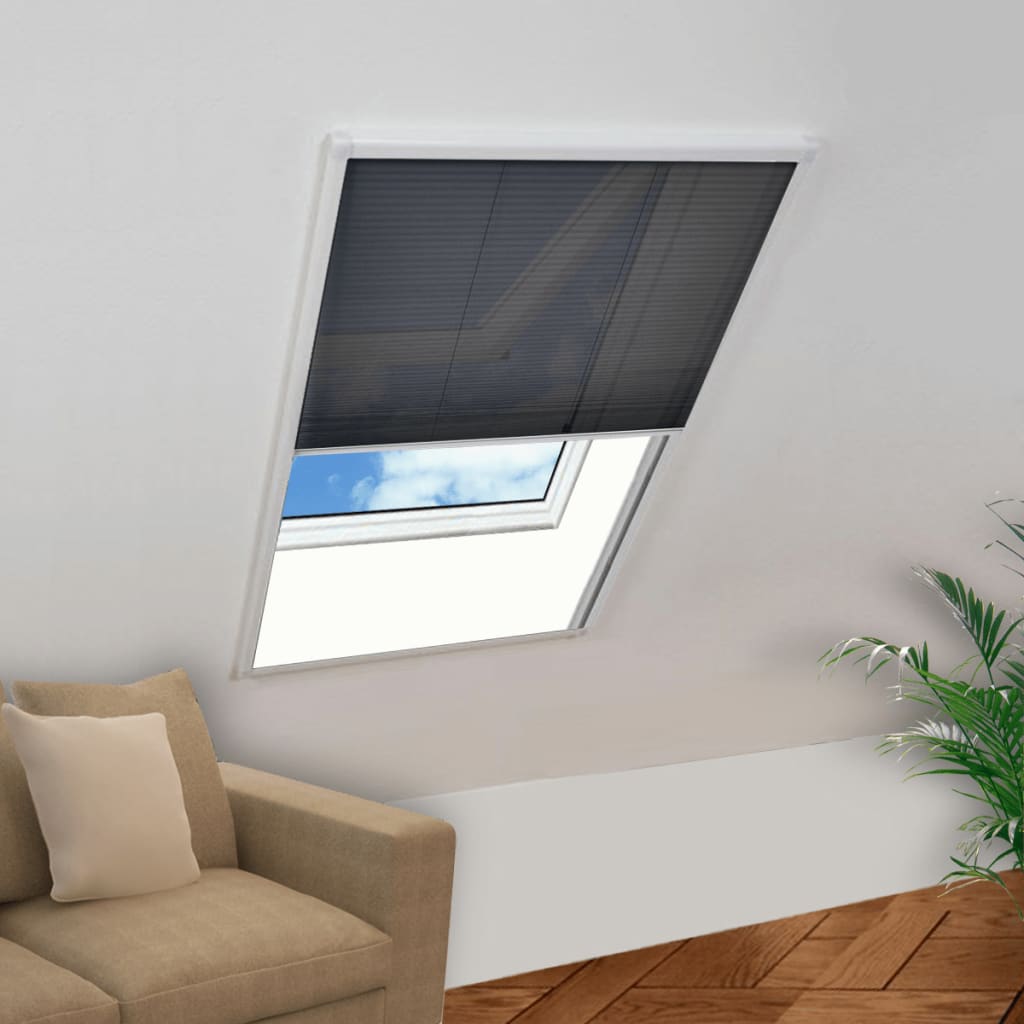 vidaXL Plisovaná okenní síť proti hmyzu, hliník, 60x80 cm