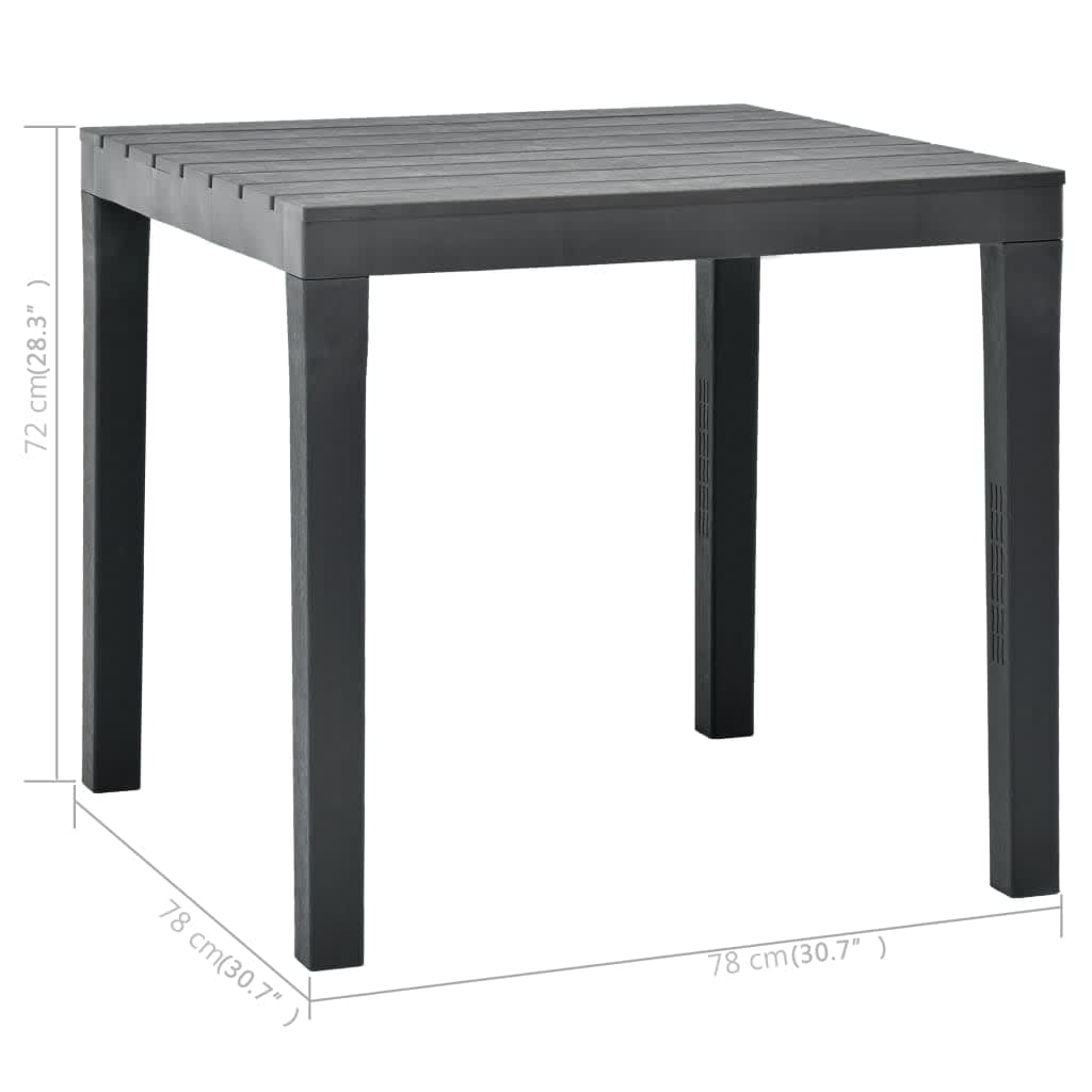 vidaXL Zahradní stůl se 2 lavicemi plast antracitový