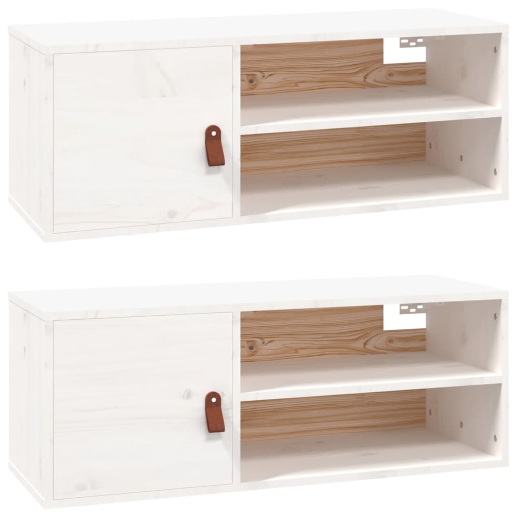 vidaXL Nástěnné skříňky 2 ks bílé 80 x 30 x 30 cm masivní borové dřevo