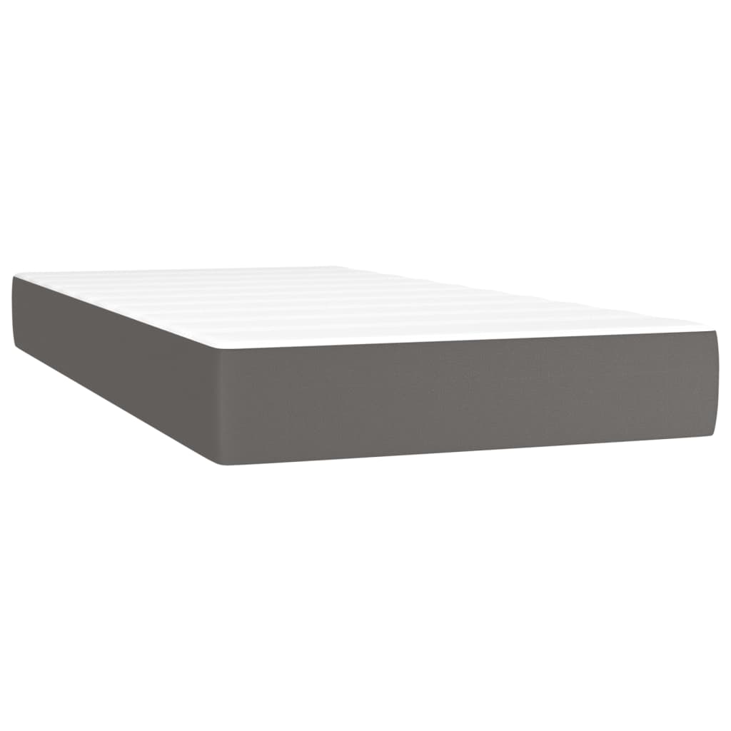 vidaXL Taštičková matrace šedá 90 x 200 x 20 cm umělá kůže