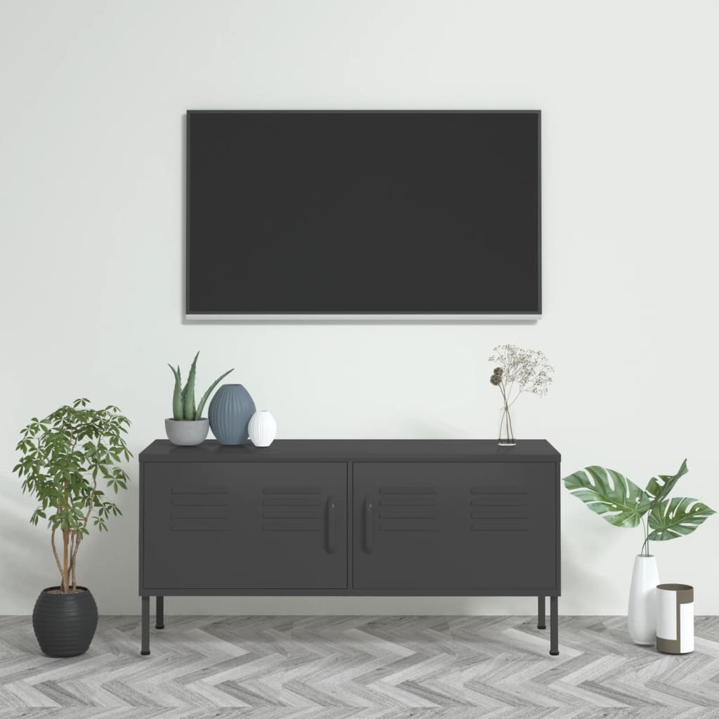 vidaXL TV skříňka antracitová 105 x 35 x 50 cm ocel