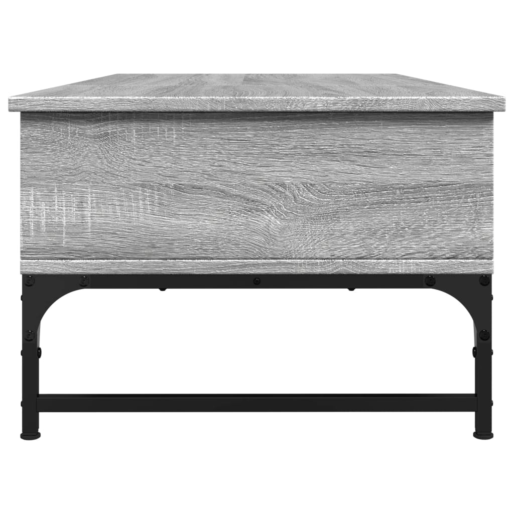 vidaXL Konferenční stolek šedý sonoma 100 x 50 x 35 cm kompozit a kov