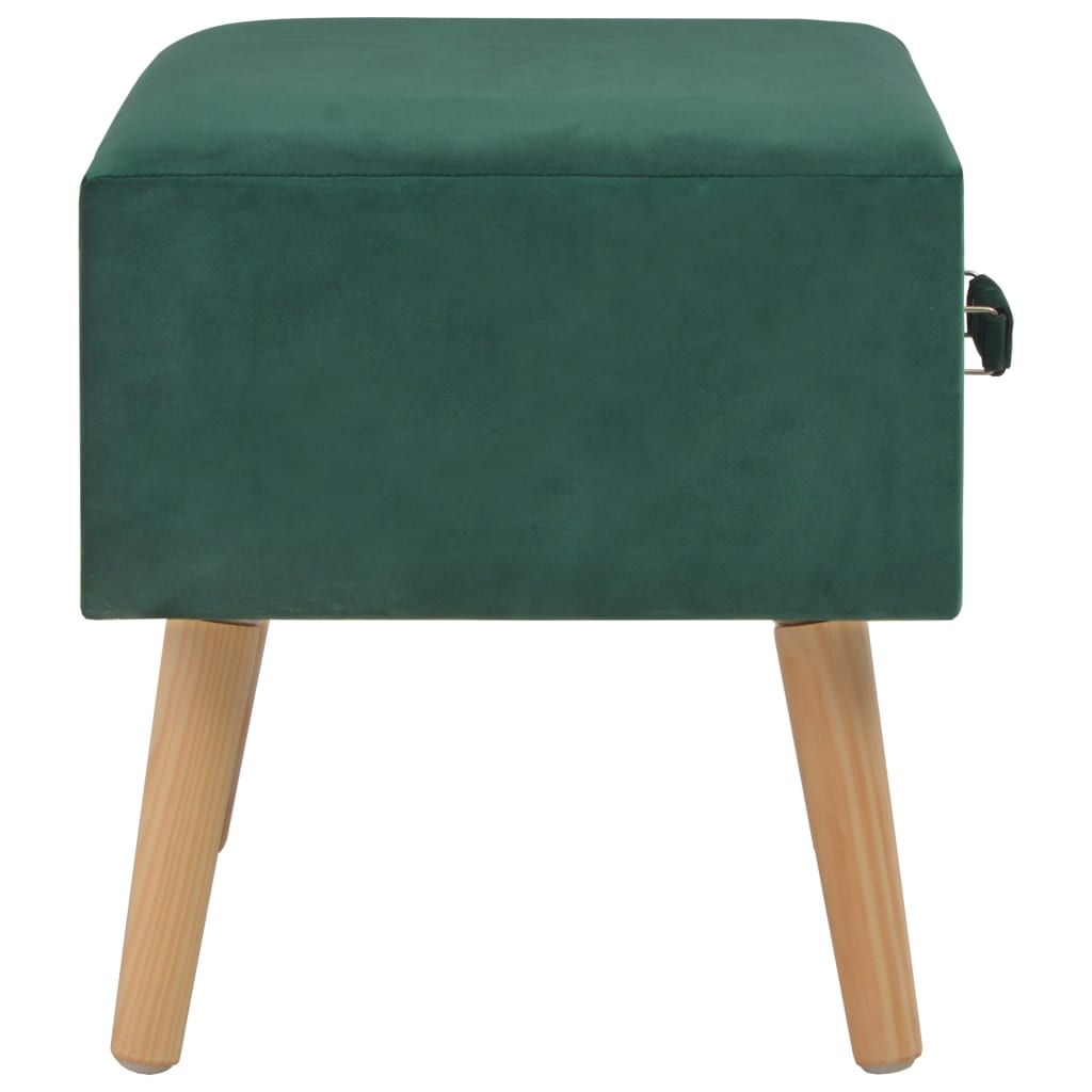 vidaXL Noční stolek zelený 40 x 35 x 40 cm samet