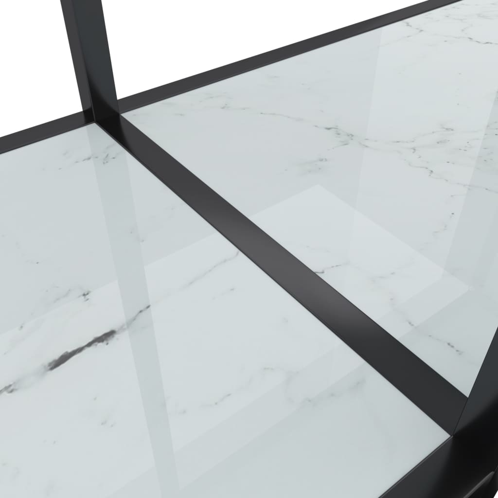 vidaXL Konzolový stolek bílý 160 x 35 x 75,5 cm tvrzené sklo