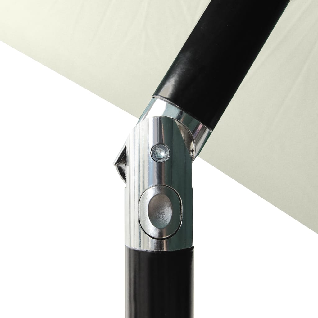 vidaXL Slunečník s LED světla a ocelovou tyčí pískový 2 x 3 m