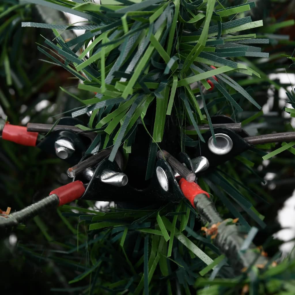 vidaXL Vánoční stromek s LED a šiškami zelený a bílý 225 cm PVC a PE