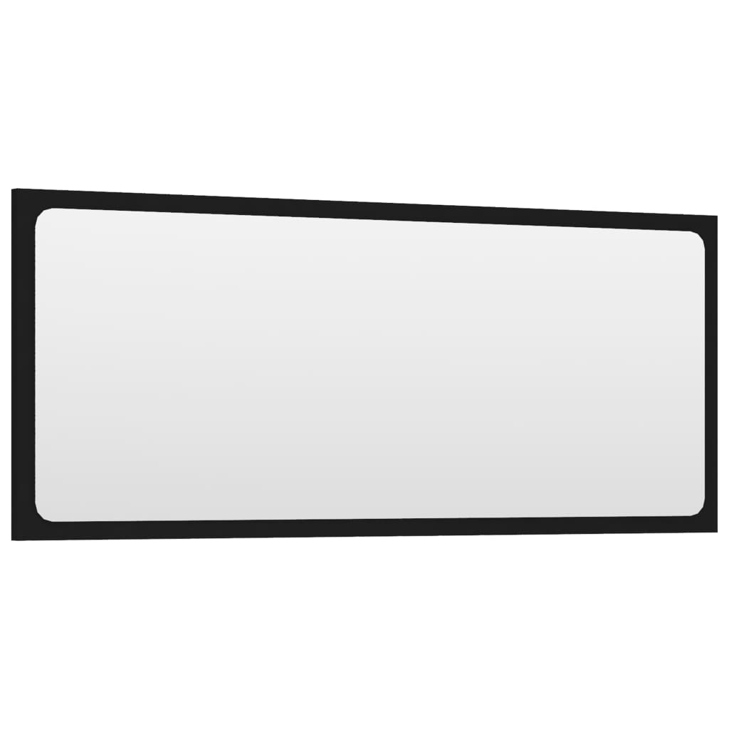 vidaXL Koupelnové zrcadlo černé 90 x 1,5 x 37 cm dřevotříska