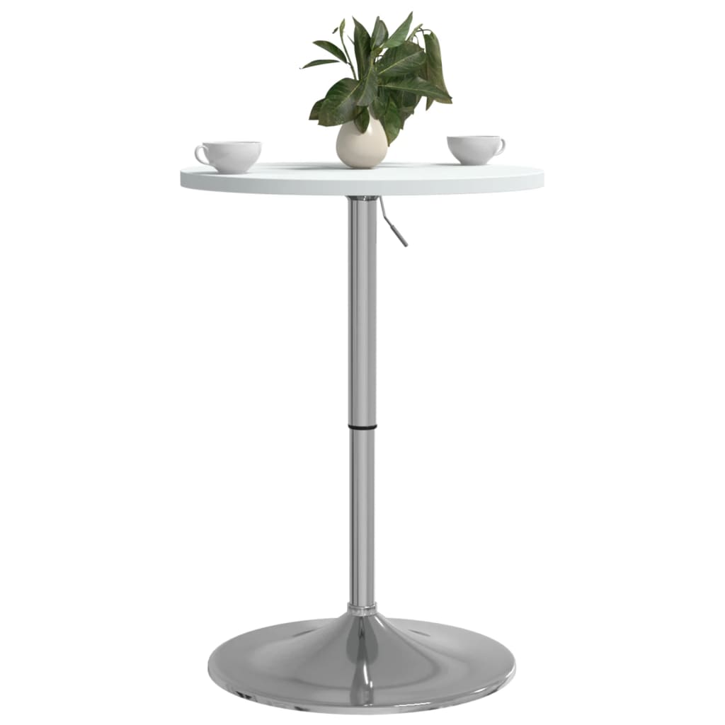 vidaXL Barový stůl bílý 50x50x90 cm kompozitní dřevo chromovaná ocel