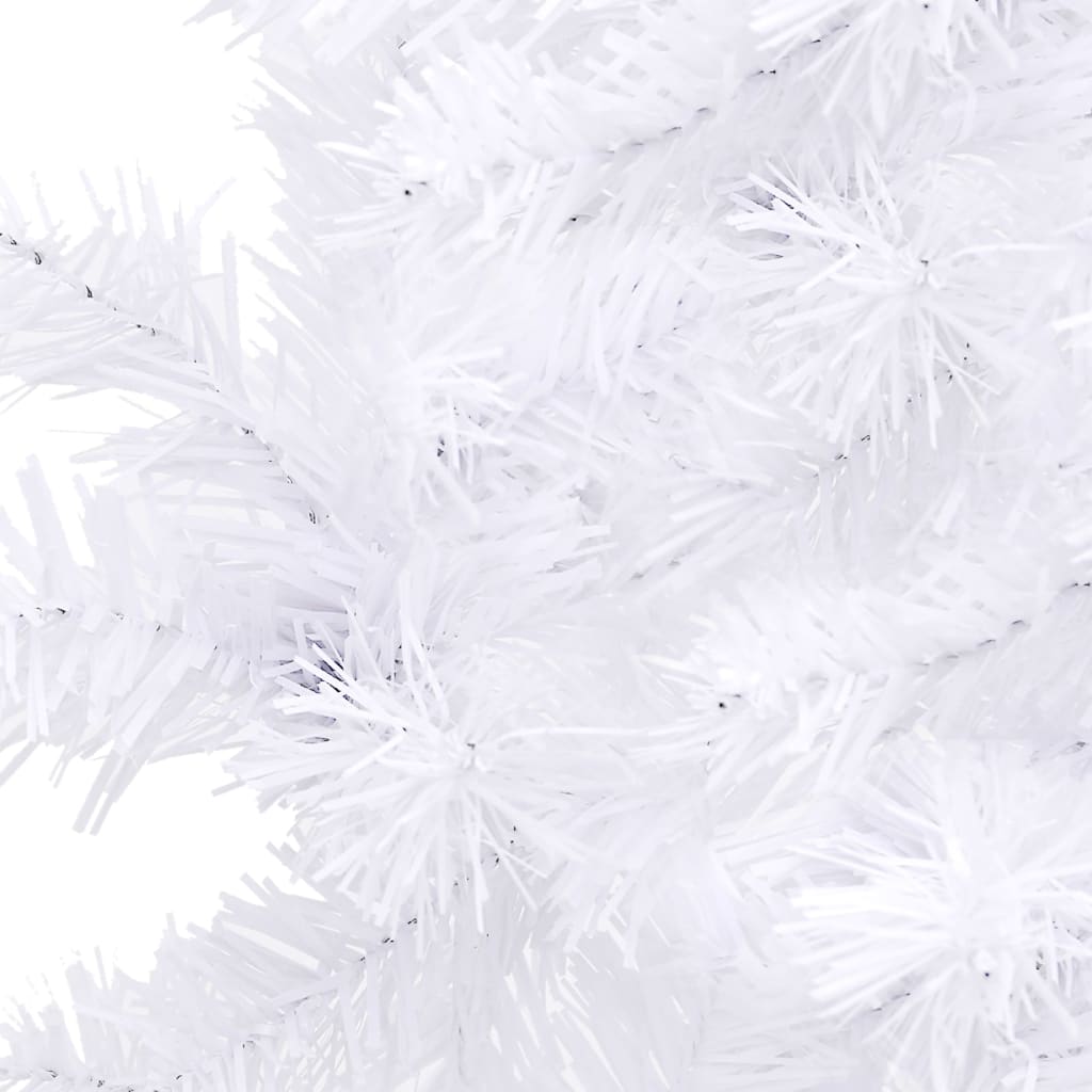 vidaXL Rohový umělý vánoční stromek LED a sada koulí bílý 120 cm PVC