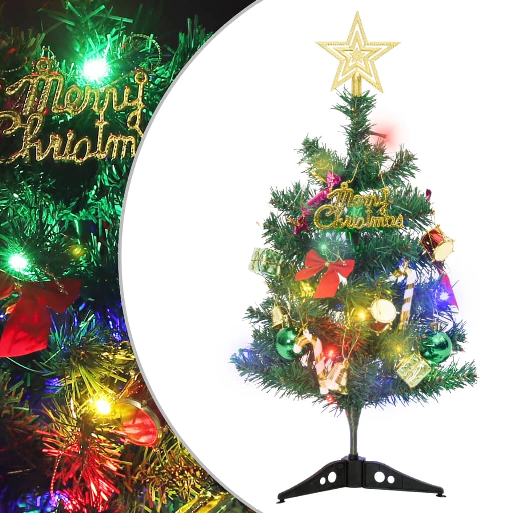 vidaXL Mini umělý vánoční stromek s LED osvětlením zelený 20 LED 45 cm