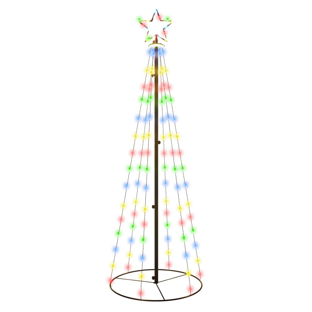 vidaXL Vánoční stromek kužel 108 vícebarevných LED diod 70 x 180 cm