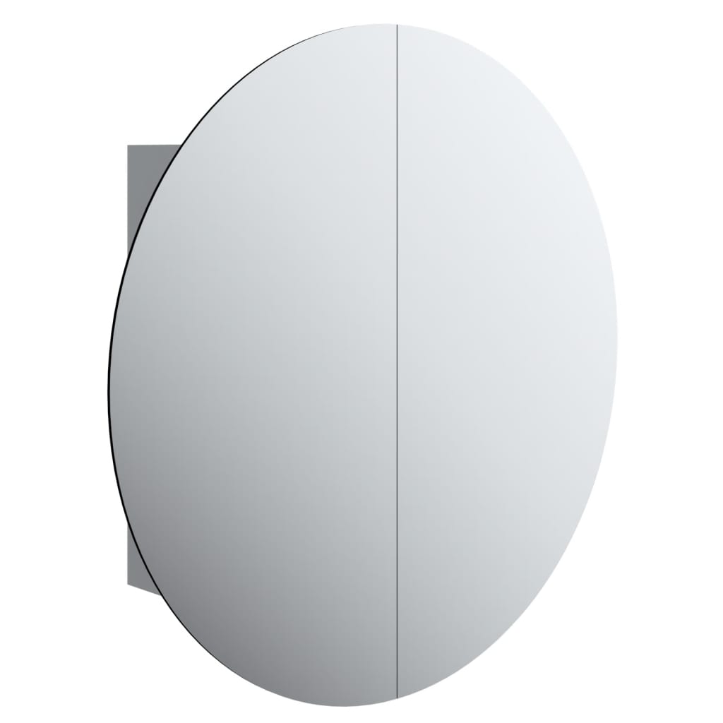 vidaXL Koupelnová skříňka s kulatým zrcadlem a LED šedá 54x54x17,5 cm