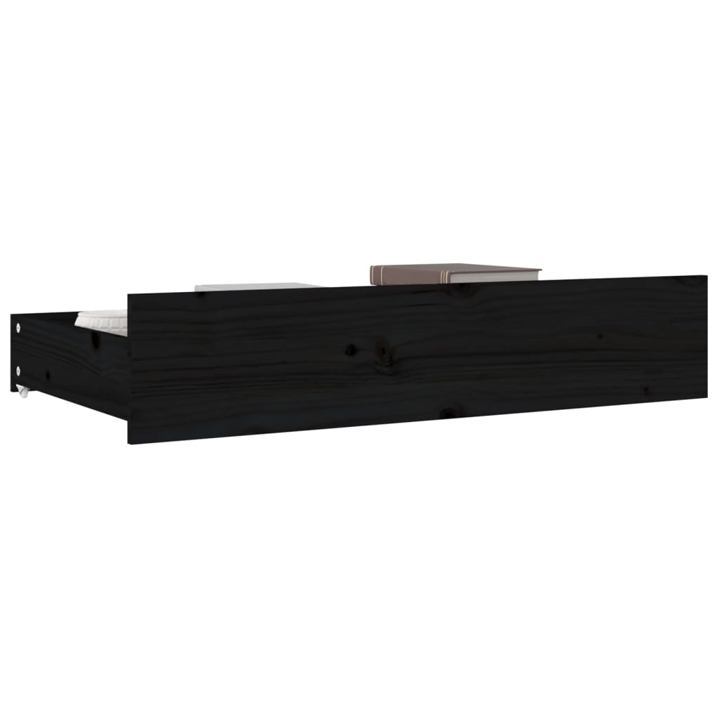 vidaXL Zásuvky pod postel 4 ks černé masivní borové dřevo