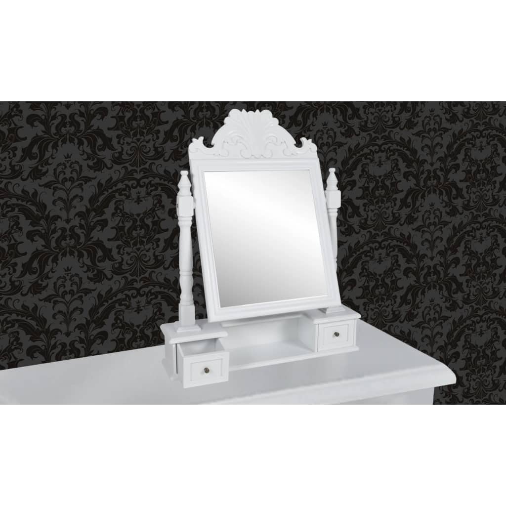 vidaXL Toaletní stolek s hranatým sklopným zrcadlem MDF
