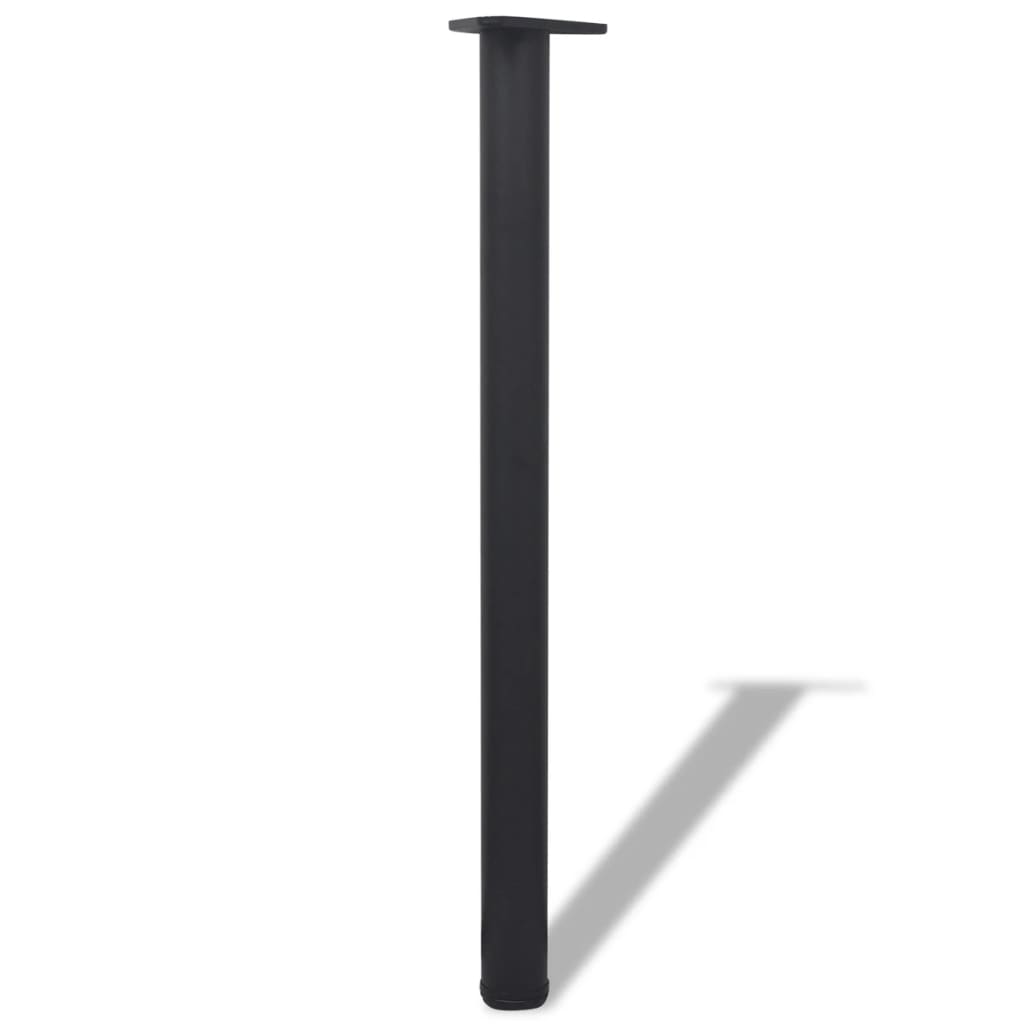 4 stolové nohy s nastavitelnou výškou černé, 870 mm