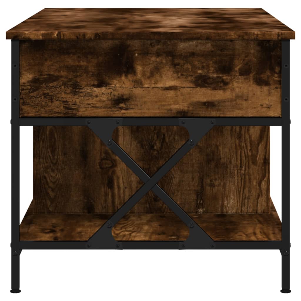 vidaXL Konferenční stolek kouřový dub 100 x 55 x 50 cm kompozit a kov
