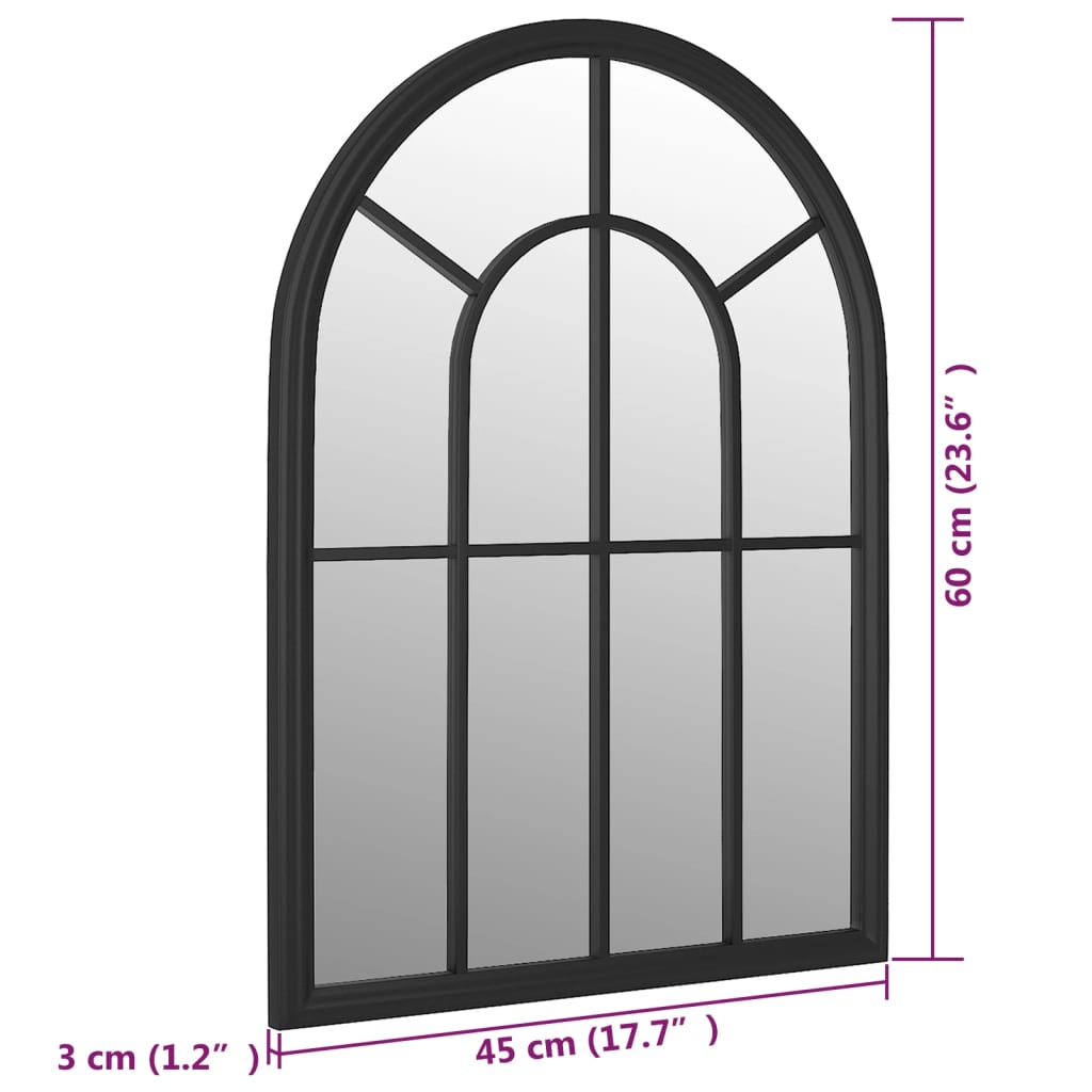 vidaXL Zahradní zrcadlo černé 60 x 45 cm železo pro použití venku