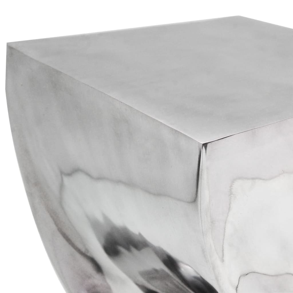 vidaXL Stolička / odkládací stolek, kroucený tvar, hliníkový stříbrný