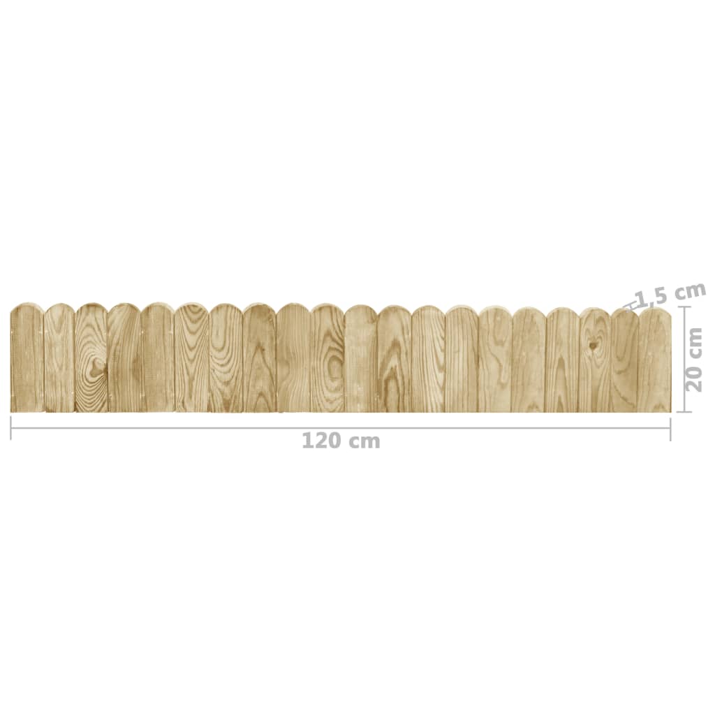 vidaXL Trávníkové lemy 3 ks 120 cm impregnované borové dřevo