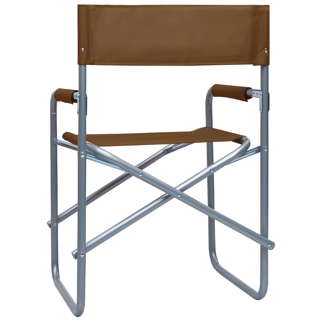 vidaXL Režisérské židle 2 ks ocel hnědé