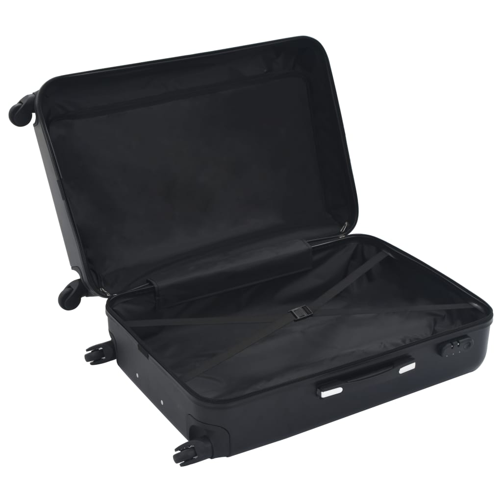 vidaXL Sada skořepinových kufrů na kolečkách 3 ks černá ABS