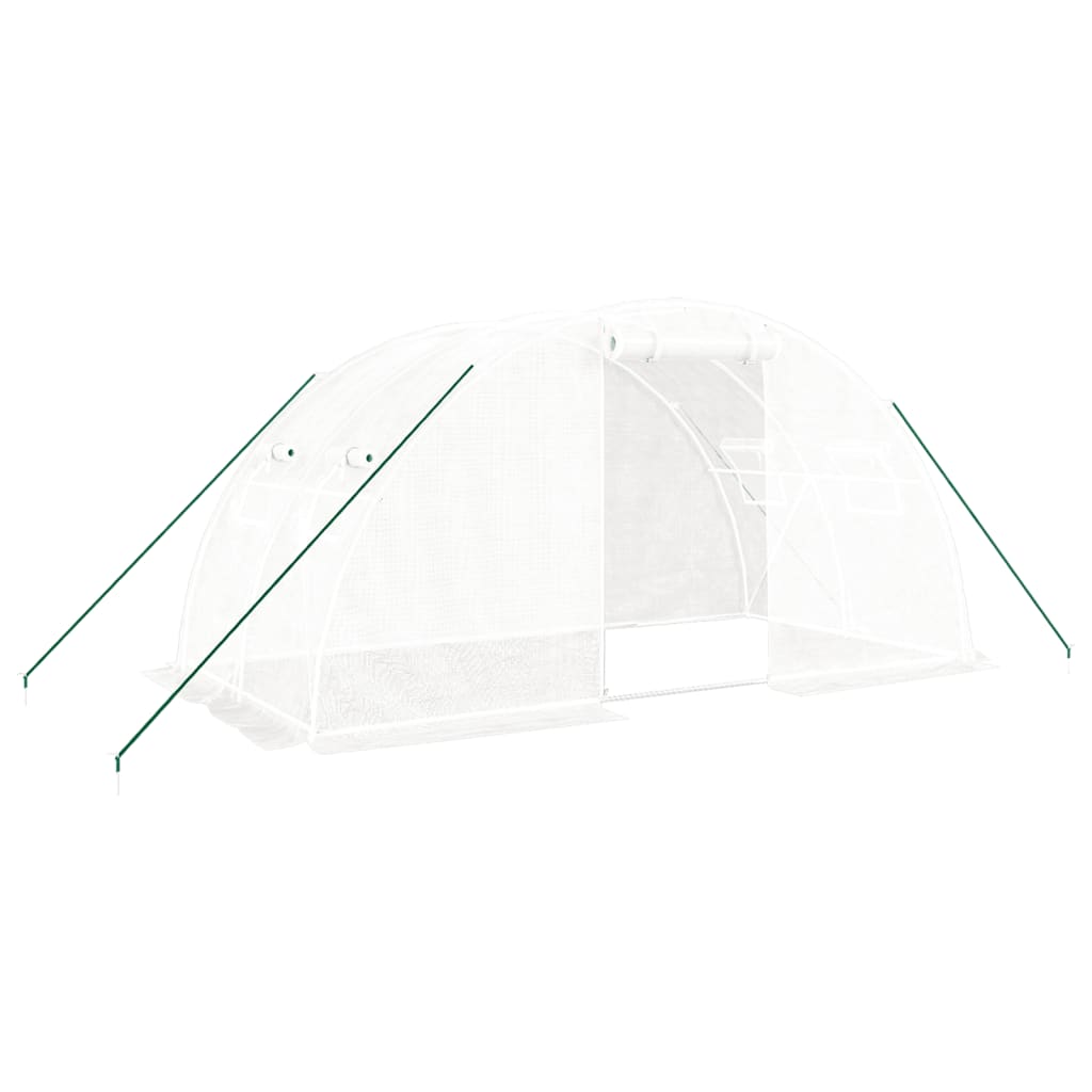 vidaXL Skleník s ocelovým rámem bílý 8 m² 4 x 2 x 2 m
