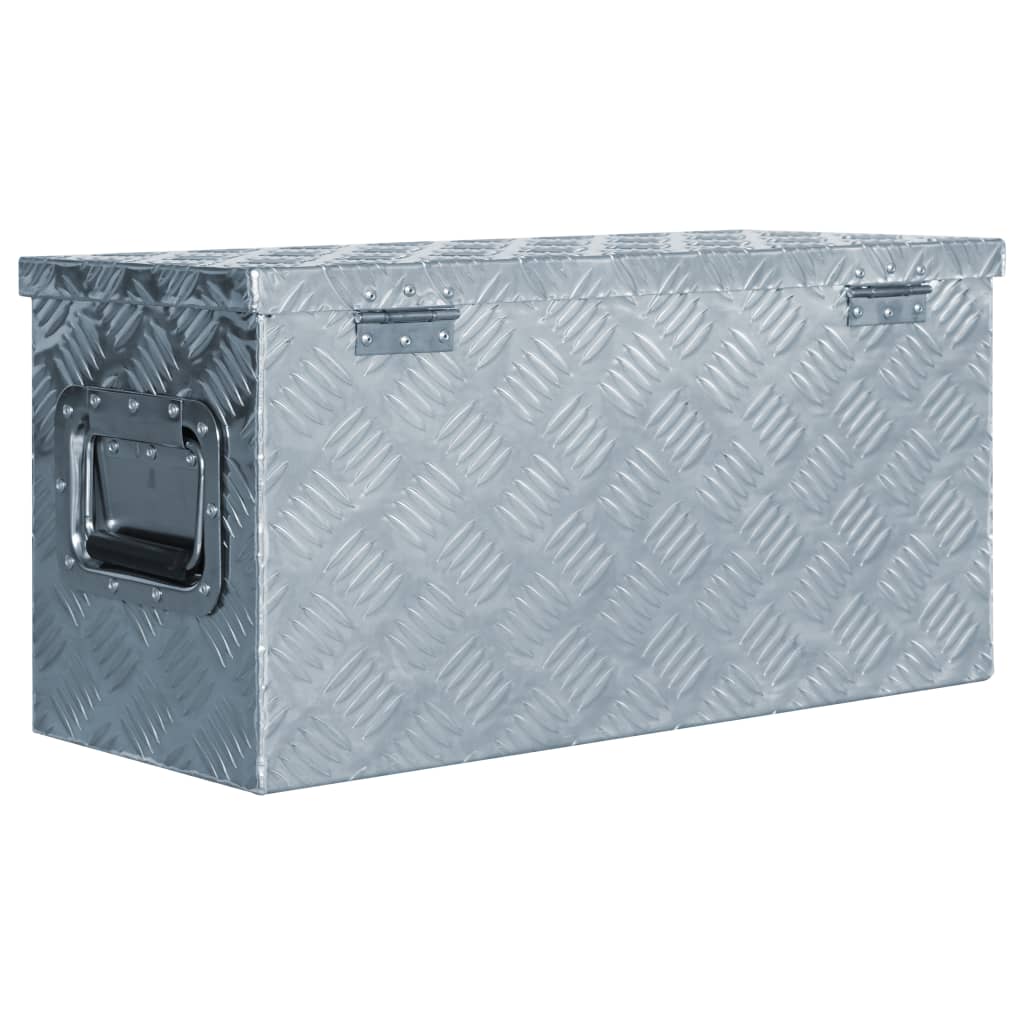 vidaXL Hliníkový box 61,5 x 26,5 x 30 cm stříbrný