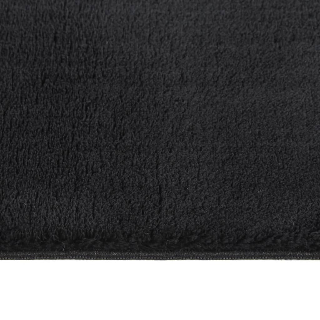vidaXL Pratelný koberec hebký krátký vlas 80x150cm protiskluzový černý