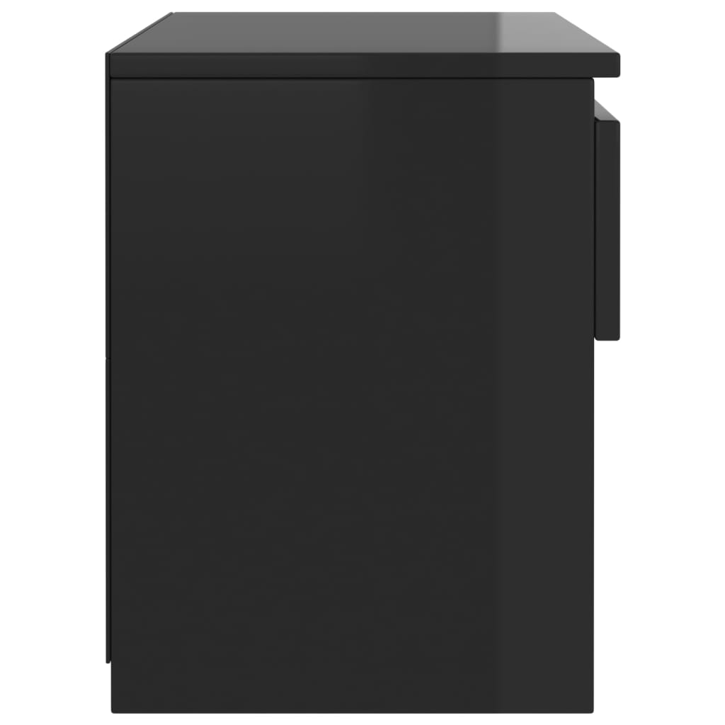 vidaXL Noční stolek černý s vysokým leskem 40 x 30 x 39 cm dřevotříska