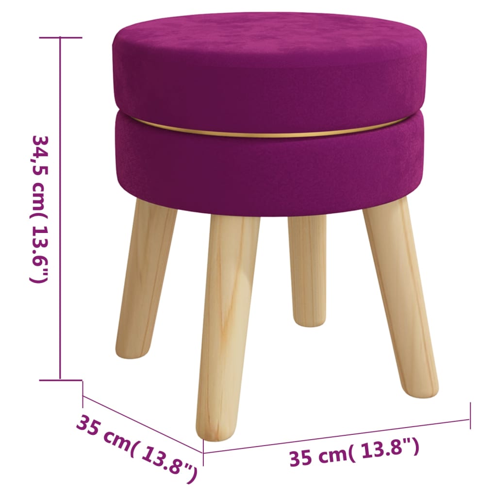 vidaXL Kulatá stolička fialová samet